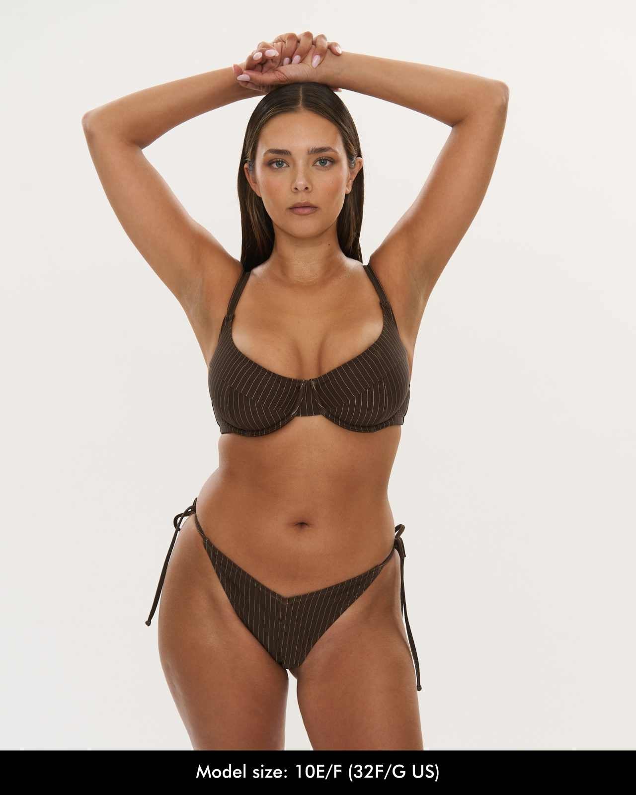 Balconette Top - Choc Pinstripe