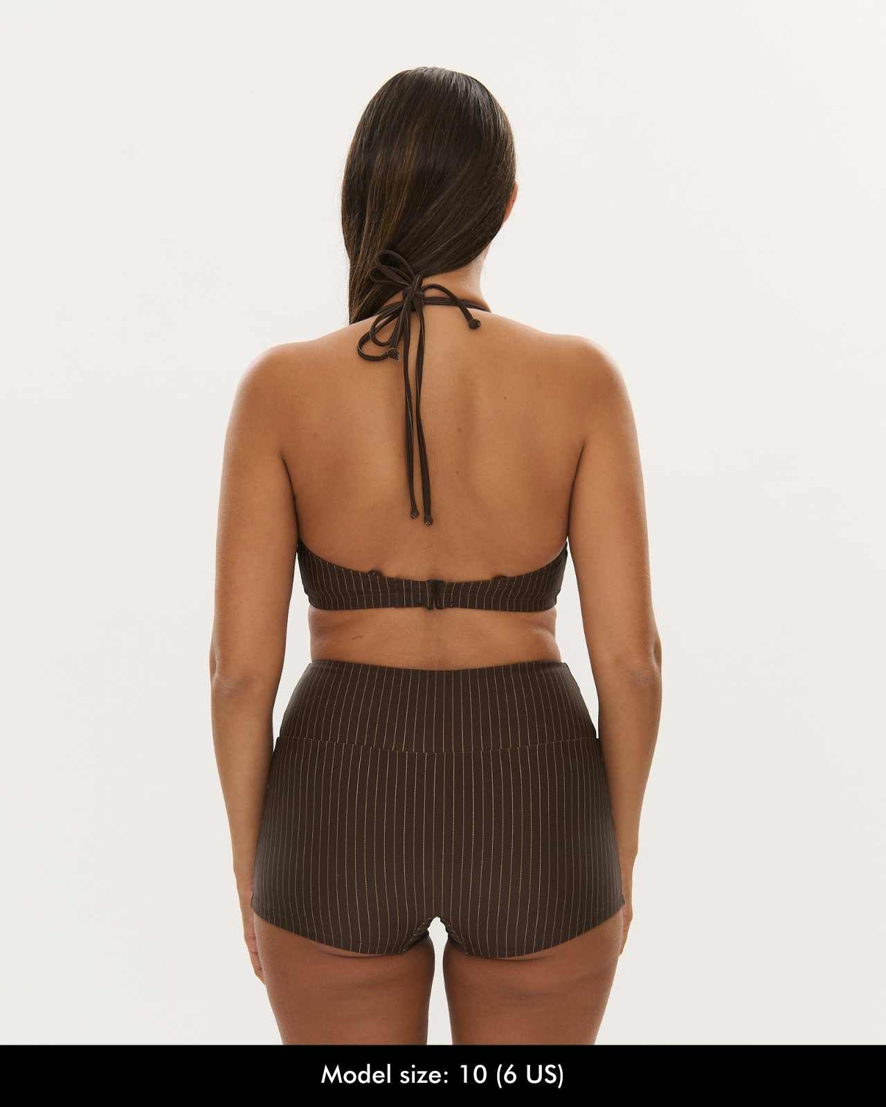 Boyshort - Choc Pinstripe