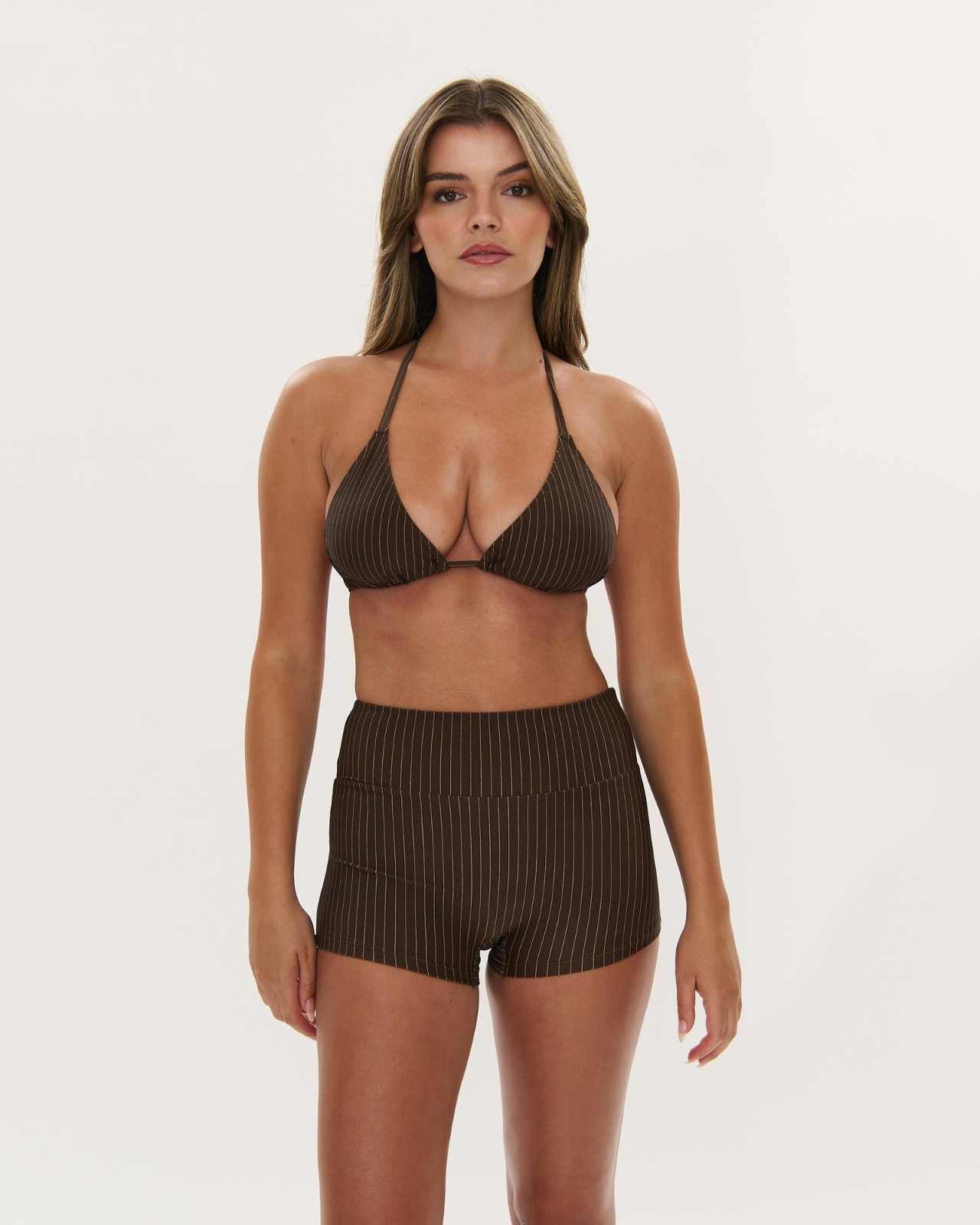Boyshort - Choc Pinstripe