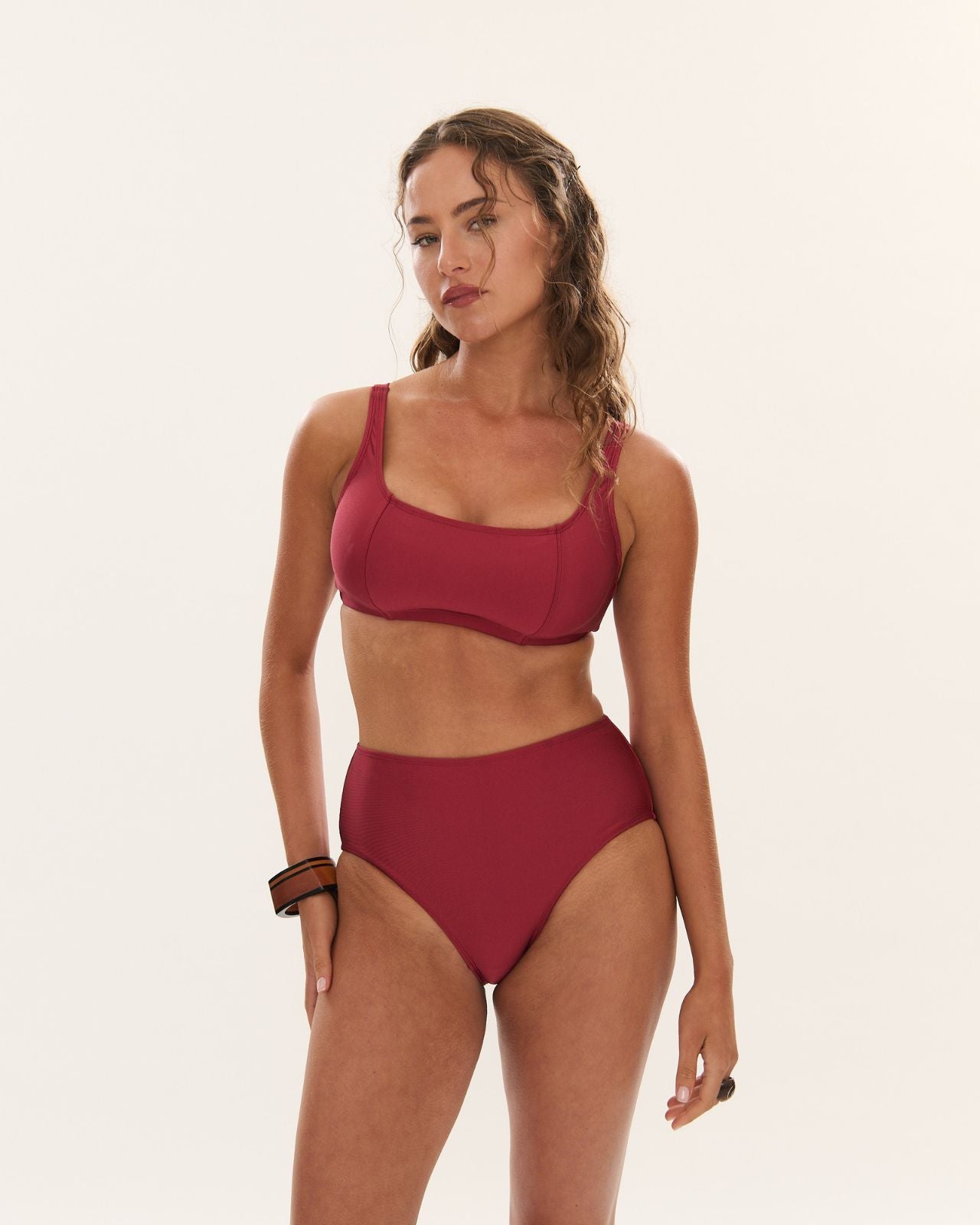High Waist Full Brief - Shiraz Shimmer