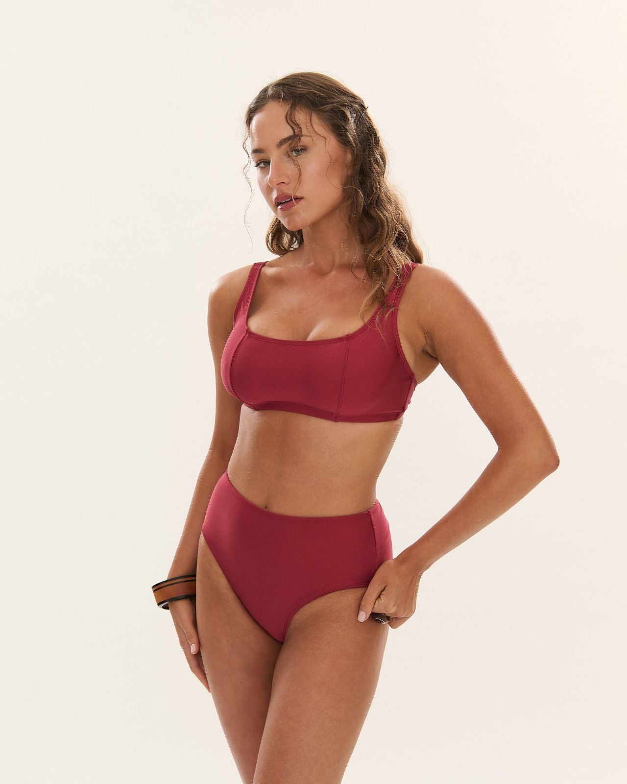 High Waist Full Brief - Shiraz Shimmer