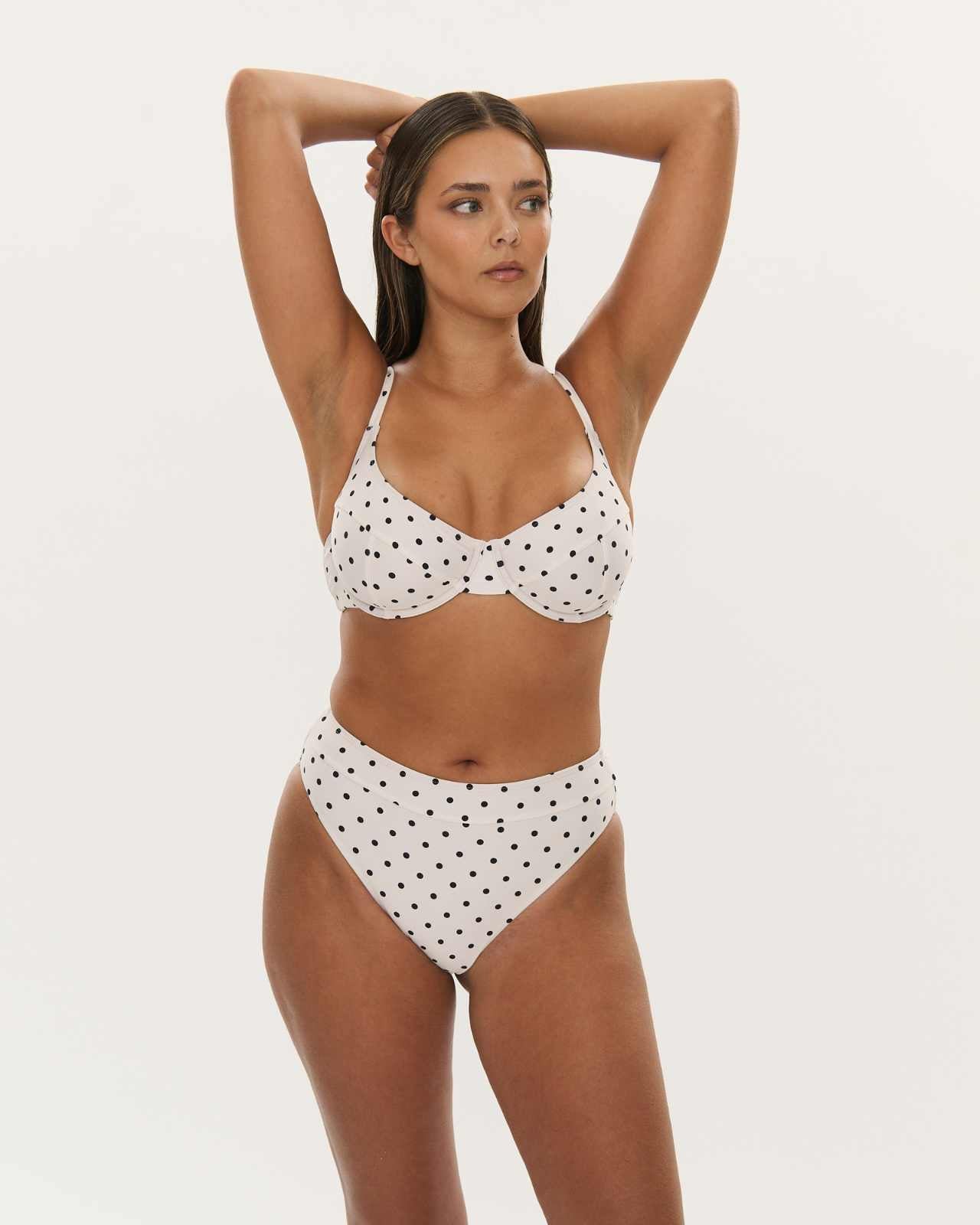 High Leg Brief - Polka Dot