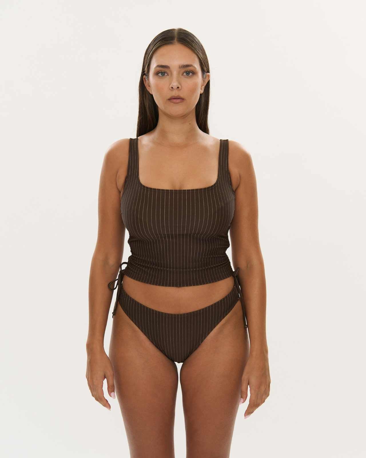 90's Brief  - Choc Pinstripe