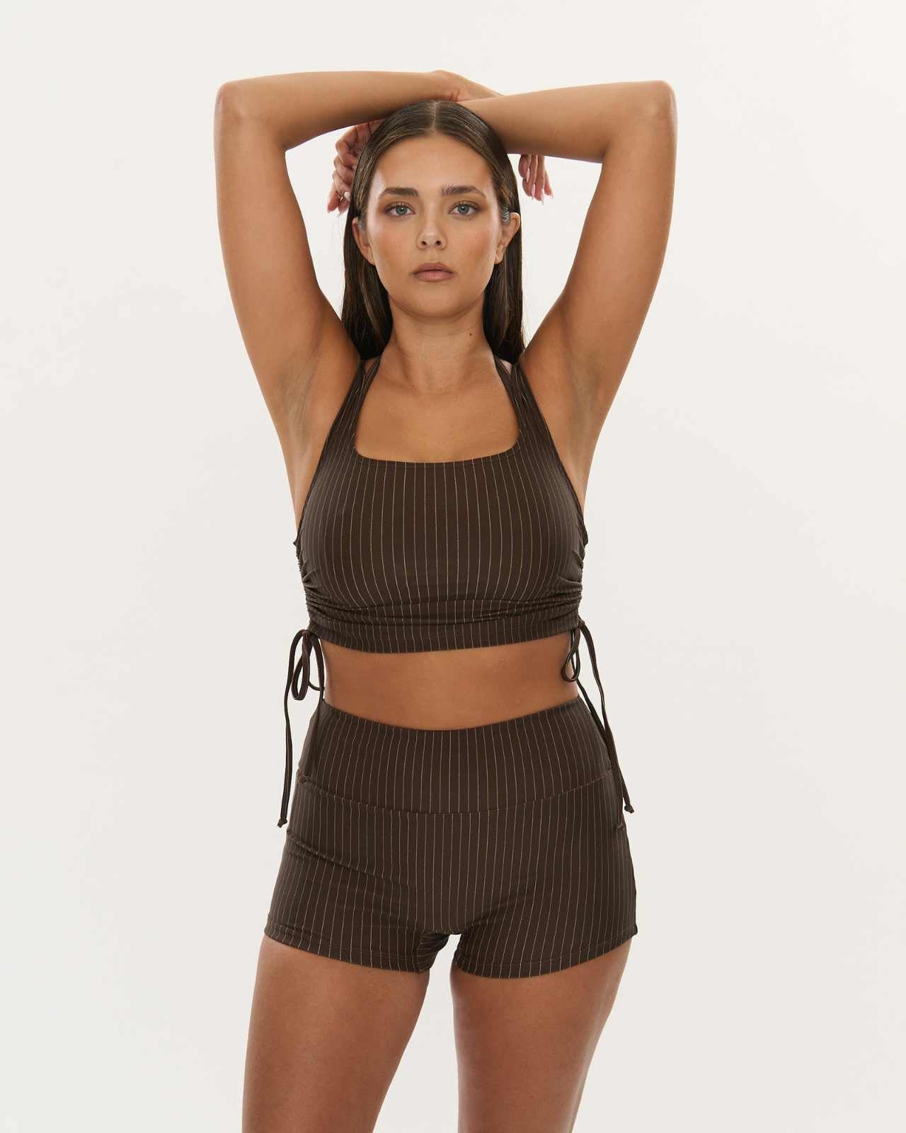 Boyshort - Choc Pinstripe