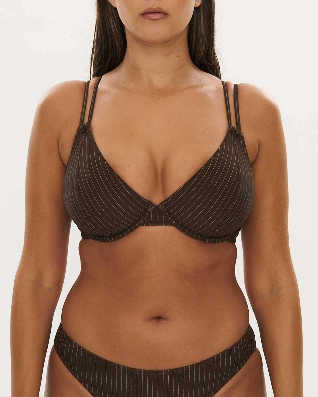 Multi-Way Top  - Choc Pinstripe