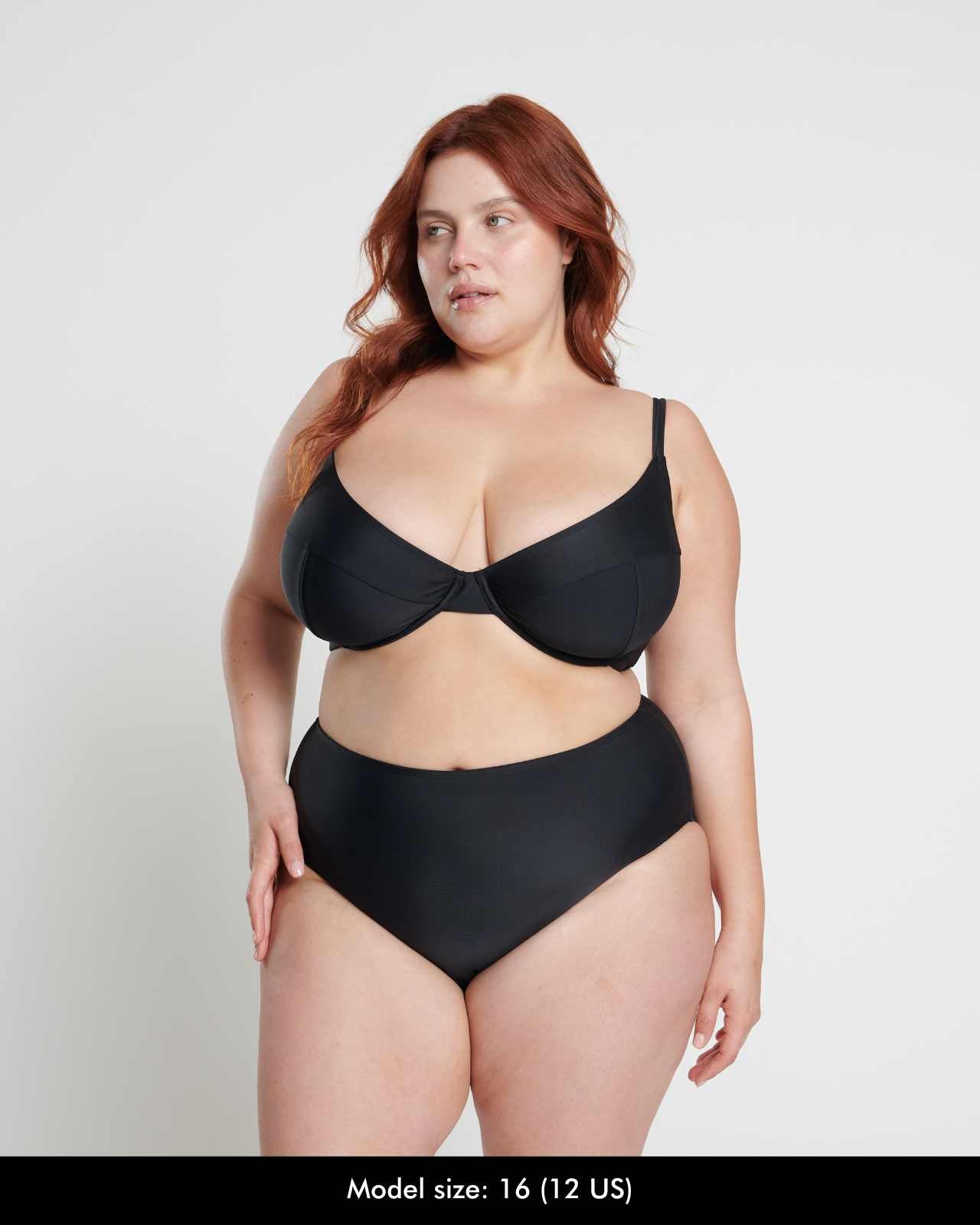 High Waist Full Brief - Black