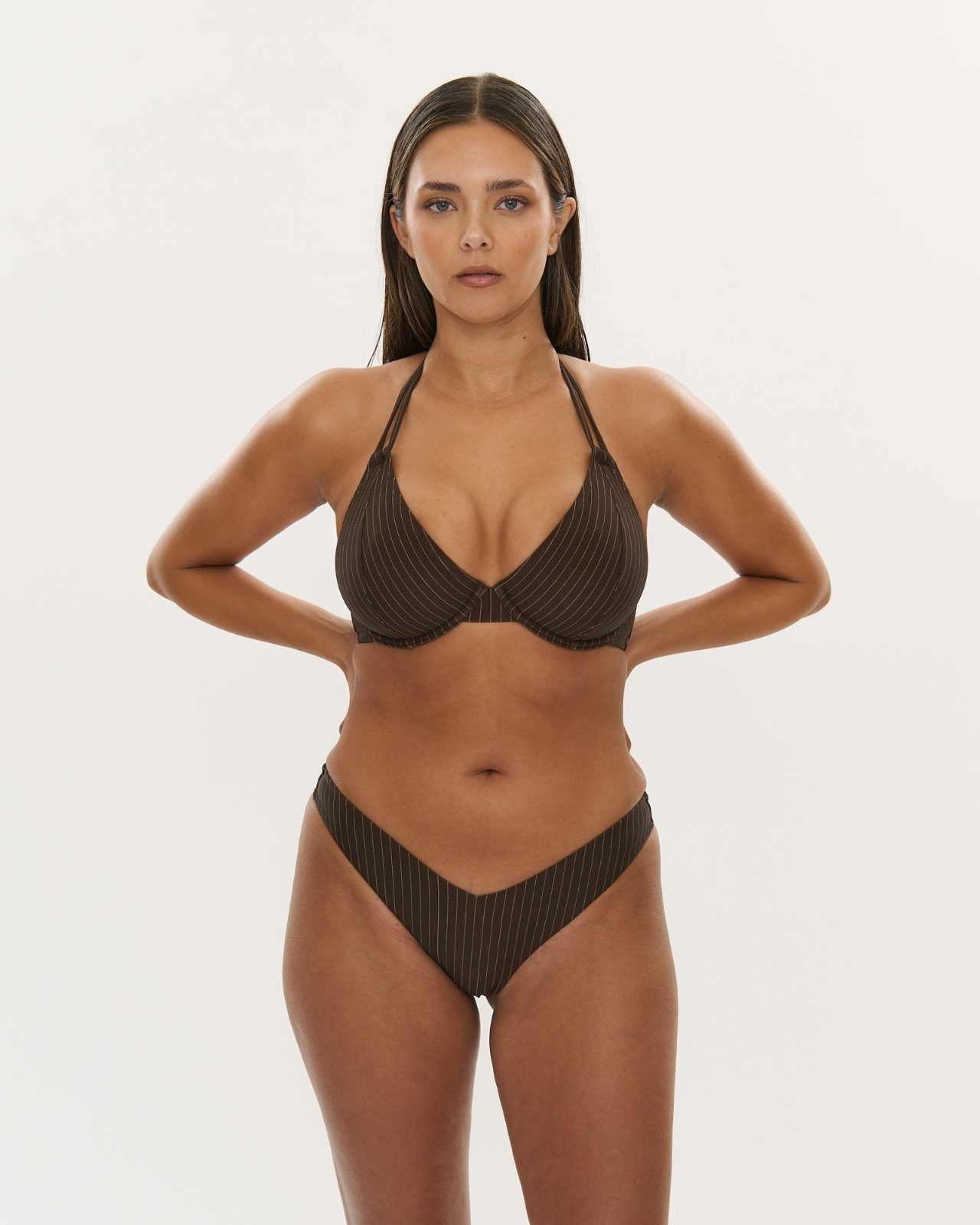 Multi-Way Top  - Choc Pinstripe