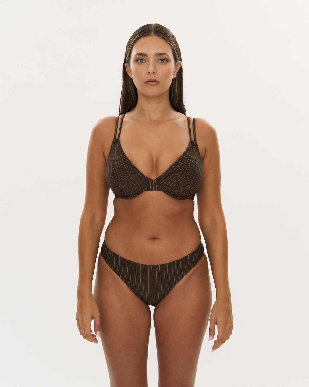 Multi-Way Top  - Choc Pinstripe