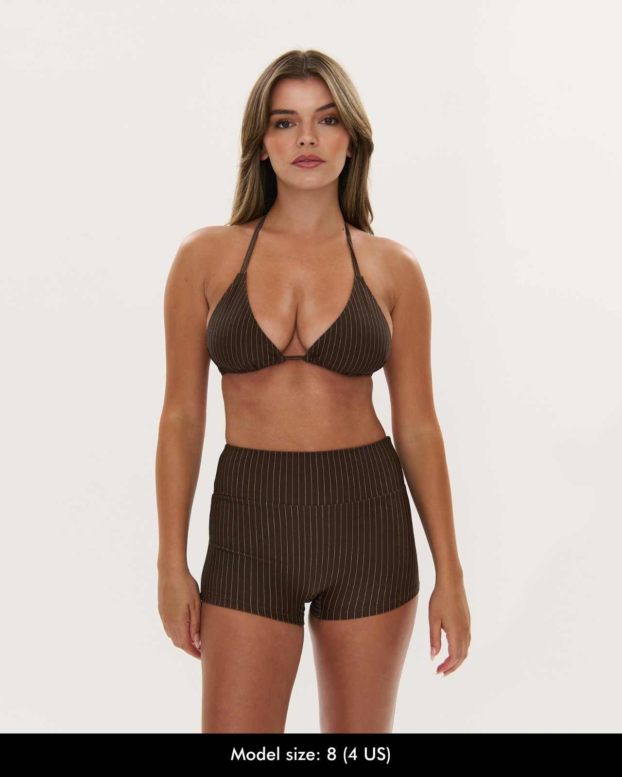 Boyshort - Choc Pinstripe