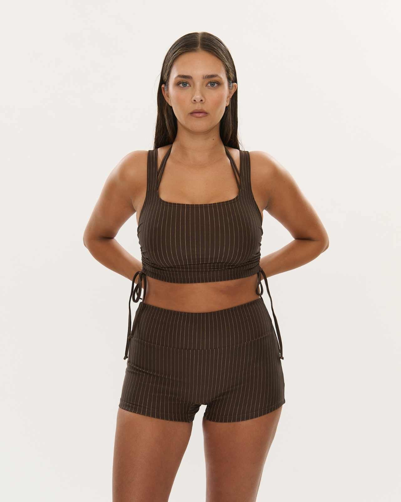 Boyshort - Choc Pinstripe