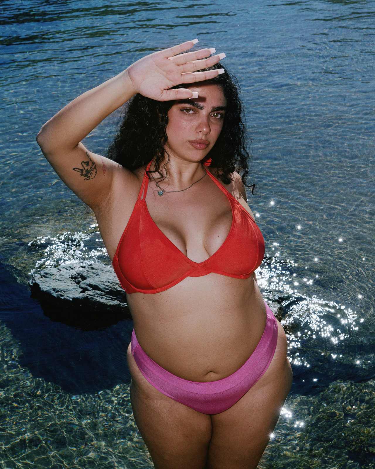 High Leg Brief - Hot Pink Shimmer